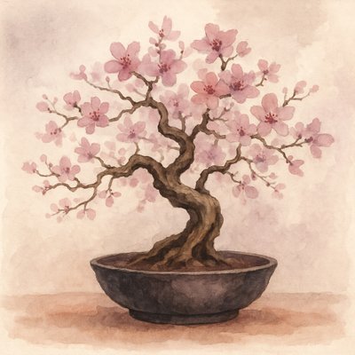 Bonsái de cerezo rosa de Natalie Bruns