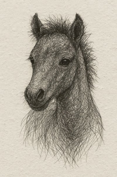 Retrato de un potro peludo de Natalie Bruns