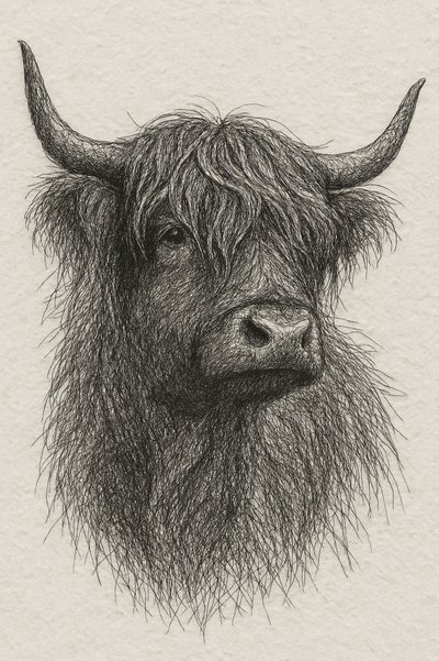 Toro peludo de las Highlands de Natalie Bruns