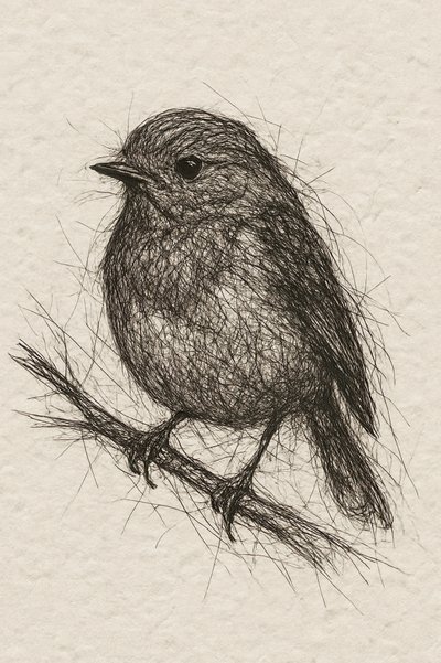 Boceto de un pájaro pequeño de Natalie Bruns
