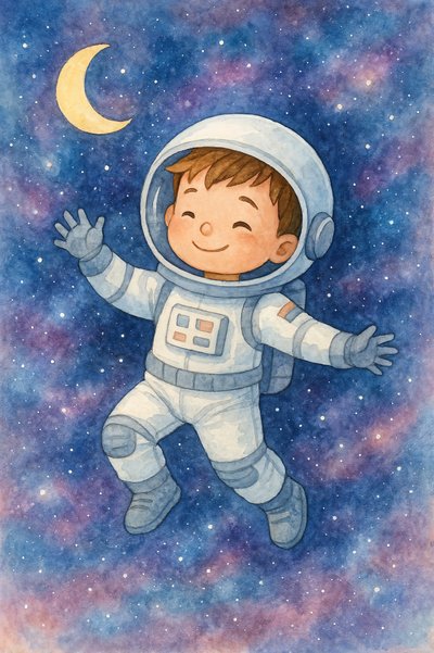 El niño astronauta sonriente de Natalie Bruns