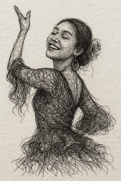 Bailarina de flamenco sonriente de Natalie Bruns