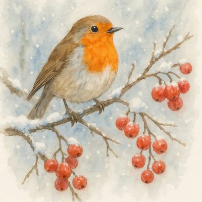 Petirrojo invernal de Natalie Bruns