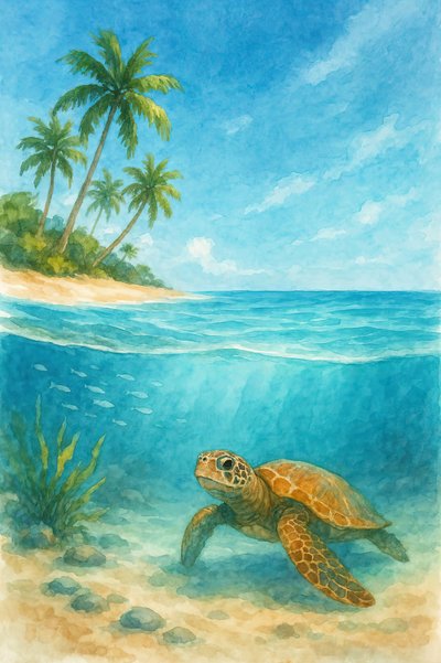 Vista de las tortugas marinas tropicales de Natalie Bruns