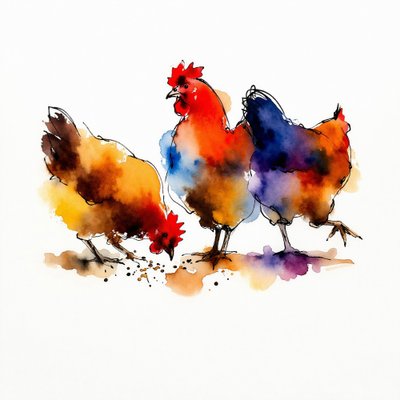 Pollos de granja de Vibrant de Natalie Bruns