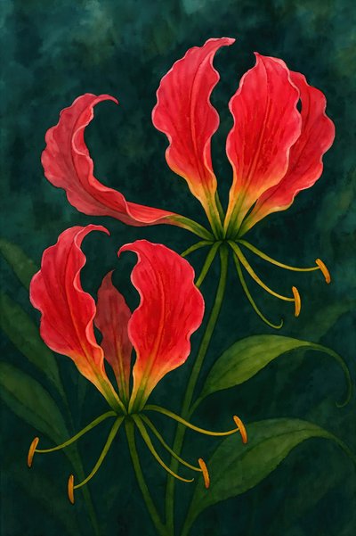 Lirios tropicales de colores vivos de Natalie Bruns