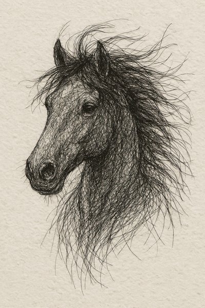 Boceto de un caballo salvaje de Natalie Bruns