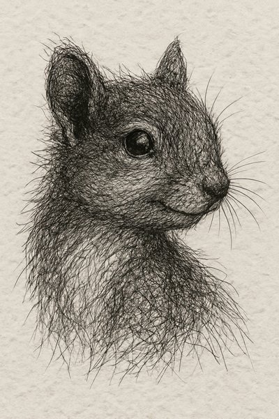 Retrato de una ardilla del bosque de Natalie Bruns