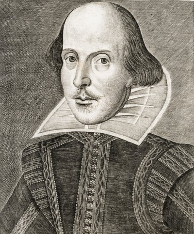 Retrato de William Shakespeare en el frontispicio de Comedias, historias y tragedias i... de Nathan Benn