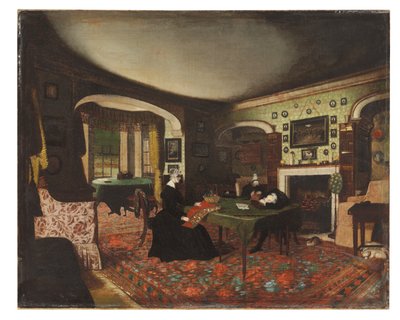 El reverendo Charles Crawley dormido mientras escribe su sermón de Nathan Hughes