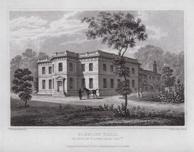 Farnley Hall, la residencia de Walter Fawks (grabado) de Nathaniel (after) Whittock