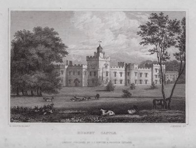 Castillo de Hornby (grabado) de Nathaniel (after) Whittock