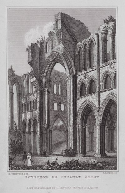 Interior de la Abadía de Rivaulx de Nathaniel (after) Whittock