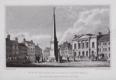 Plaza del Mercado y Ayuntamiento de Ripon de Nathaniel (after) Whittock