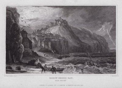 Bahía de Robin Hood, cerca de Whitby de Nathaniel (after) Whittock