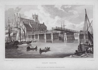 Puente de Selby (grabado) de Nathaniel (after) Whittock
