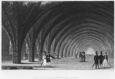 Los Claustros, Abadía de Fountains de Nathaniel (after) Whittock