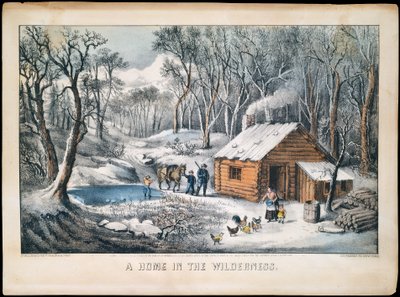 Un hogar en el desierto, 1870 de Currier and Ives