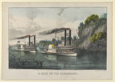 Una Carrera en el Misisipi de Currier and Ives