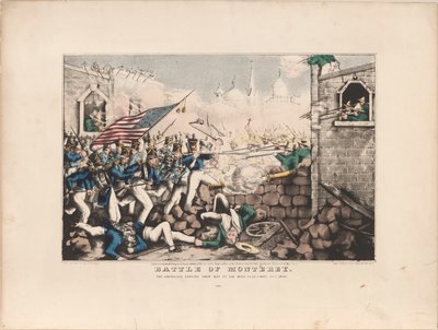 Batalla de Monterey / Los estadounidenses se abren camino hacia la plaza principal, 23 de septiembre de 1846 de Nathaniel Currier