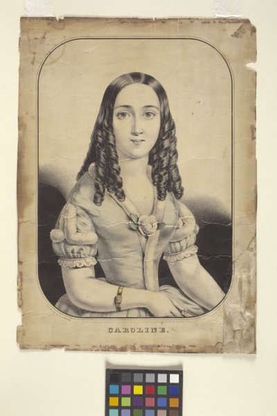 Caroline (litografía coloreada a mano) de Nathaniel Currier