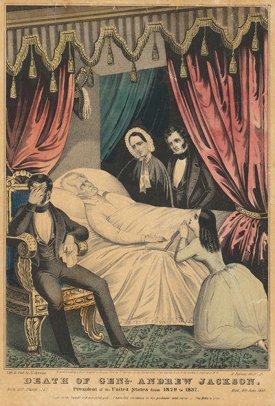 Muerte de Andrew Jackson de Nathaniel Currier