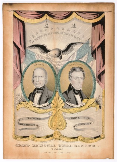 Gran Bandera Nacional Whig, "Adelante" de Nathaniel Currier