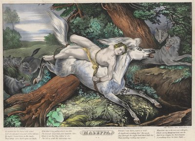 Mazeppa: Plato 2 del juego de Cuatro (4) Platos (Perseguidos por Lobos) de Nathaniel Currier