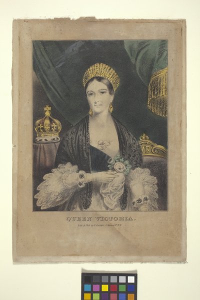 Reina Victoria (litografía coloreada a mano) de Nathaniel Currier