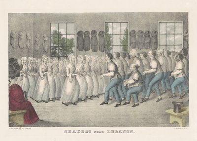 Shakers cerca de Líbano, c.1830 de Nathaniel Currier