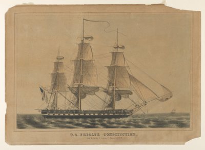 Fragata estadounidense Constitución de Nathaniel Currier