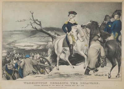 Washington cruzando el Delaware - La noche anterior a la batalla de Trenton, 25 de diciembre, 1847 de Nathaniel Currier