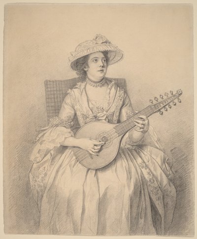 Mujer tocando una cítara de Nathaniel Dance-Holland