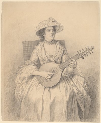 Mujer Tocando una Cítara de Nathaniel Dance Holland