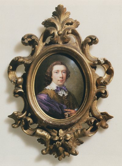 Autorretrato sosteniendo un colgante de Nathaniel Hone