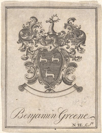 Benjamin Greene - Ex libris de Nathaniel Hurd