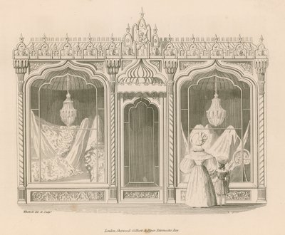Diseño de fachada de tienda para almacén de India de Nathaniel Whittock