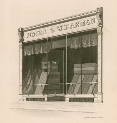 Fachada de la tienda de Messrs Jones y Shearman, Blackfriars Road, Londres de Nathaniel Whittock