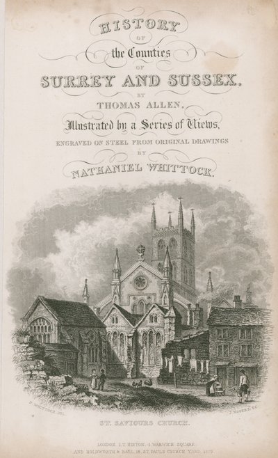 Iglesia de San Salvador, Southwark, Surrey de Nathaniel Whittock