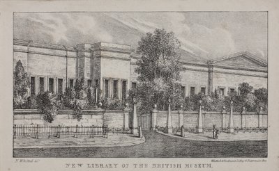 Vista de la nueva biblioteca en el Museo Británico, c.1830 de Nathaniel Whittock