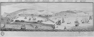 La perspectiva sur de Dover en el condado de Kent de Nathaniel and Samuel  Buck