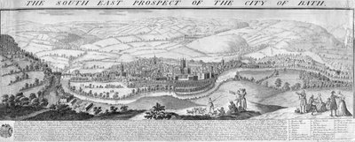 La perspectiva sureste de la ciudad de Bath, 1734 de Nathaniel and Samuel Buck