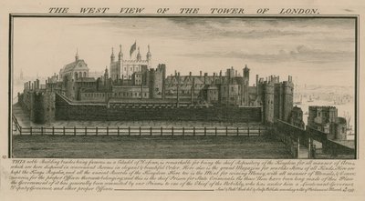 Vista oeste de la Torre de Londres de Nathaniel and Samuel Buck