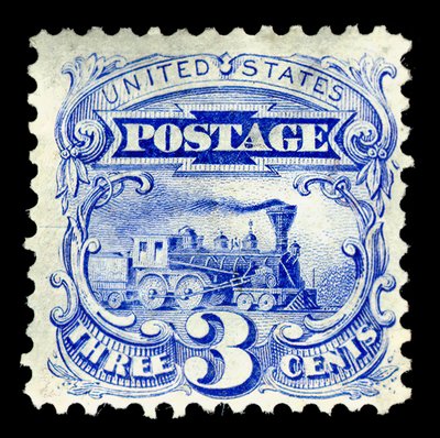 Locomotora de vapor de 3c reemisión única, 1875 de National Bank Note Company