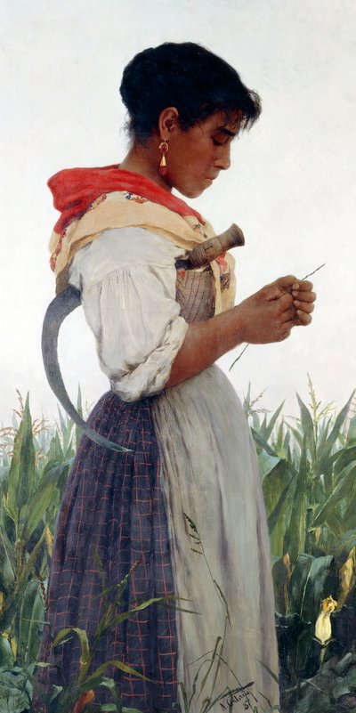 She Loves Me, She Loves Me Not (óleo sobre lienzo) de Nazareno Orlandi