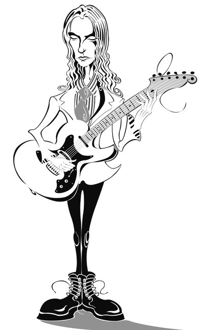 Aimee Mann - caricatura - Cantautora y bajista estadounidense, nacida en 1960 de Neale Osborne