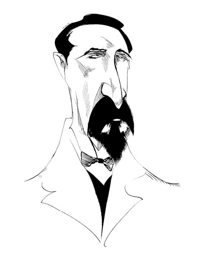 Alexander Borodin, compositor ruso, caricatura en b/n, 2010 por Neale Osborne de Neale Osborne