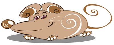 Ratón Marrón Rizado - dibujo animado de Neale Osborne