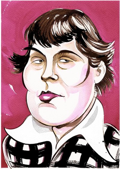 Galina Ustvolskaya - caricatura en color de Neale Osborne