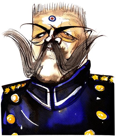 Caricatura en color de Paul von Hindenburg - General y Presidente Alemán nacido en Polonia (1847-1934) de Neale Osborne